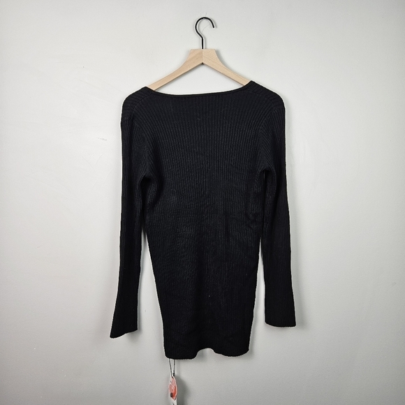 Cider Wool Blend V Neck Button Knitted Cardigan Sweater Plus Size Black 0XL - Picture 10 of 12